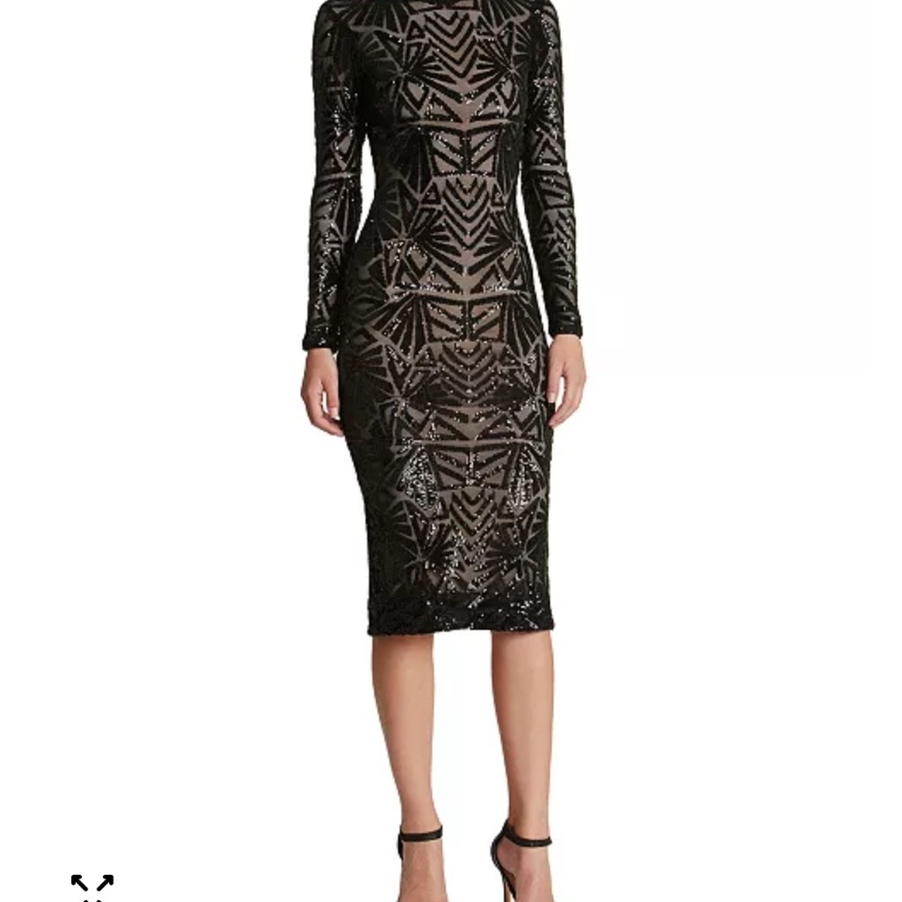 Dress the Population Emery Black Sequin Dress XS